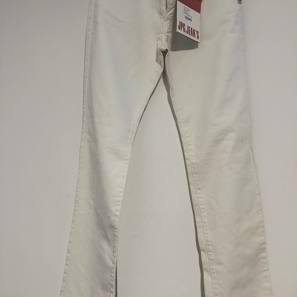 Jean Paul Gaultier straight leg off white jeans